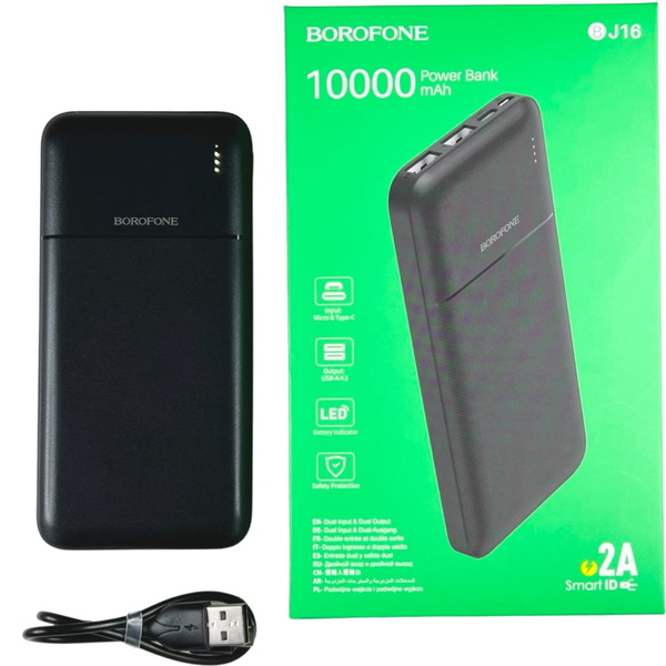 Повербанк Power Bank Borofone BJ16 10000 mAh черный 086525 фото