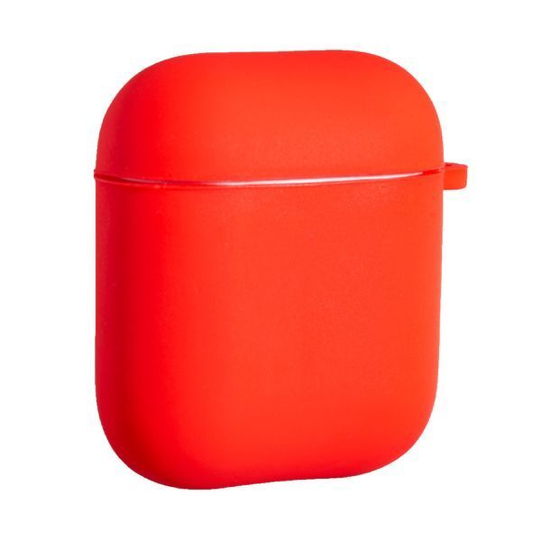 Силіконовий чохол із карабіном для AirPods 1/2 (with fibra) Red 096974 фото