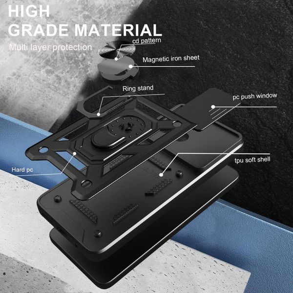 PC + TPU чехол Camshield Armor для Motorola G17 Power / синий 204721 фото