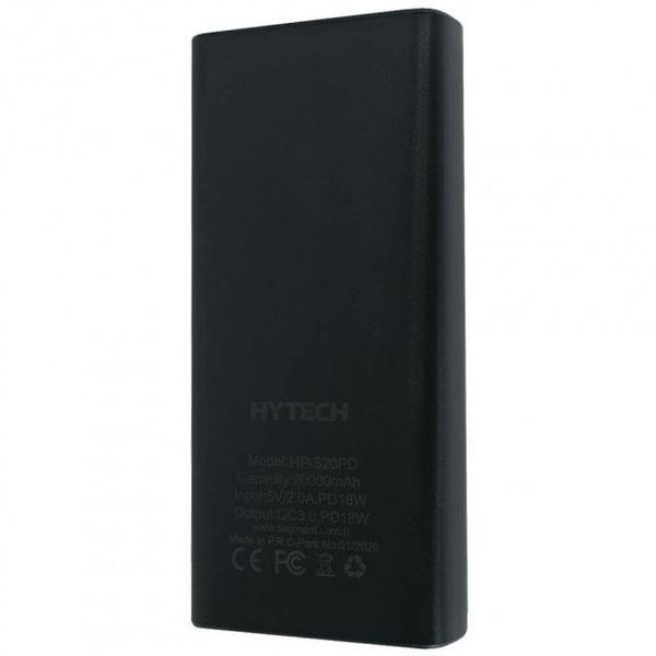 Зовнішній акумулятор Power Bank Hytech HP-S20PD 20000 mAh чорний 085260 фото