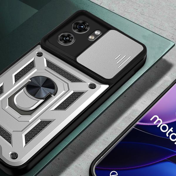 PC + TPU чохол Camshield armor для Motorola Edge 40 / сріблястий 091204 фото