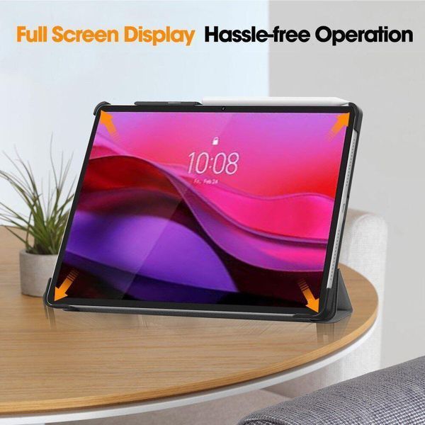 Кожаный чехол книжка Crazy Horse на планшет Lenovo Yoga Tab Plus (12.7) / черный 098906 фото