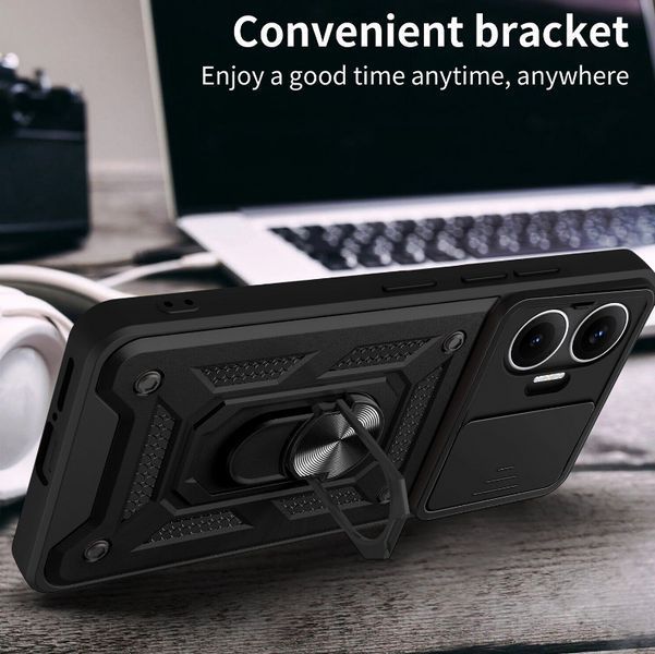 PC + TPU чехол Camshield Armor для Poco F7 / черный 203409 фото