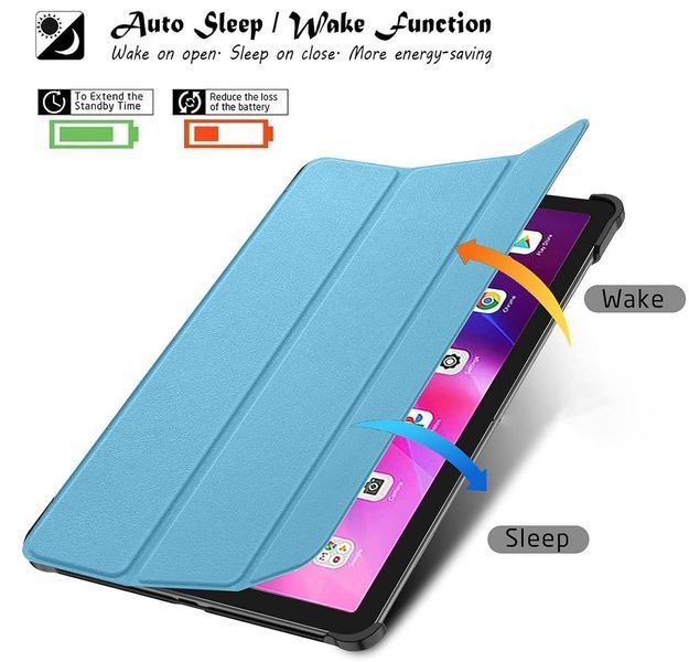 Кожаный чехол книжка Crazy Horse для Lenovo Tab K10 голубой 093846 фото
