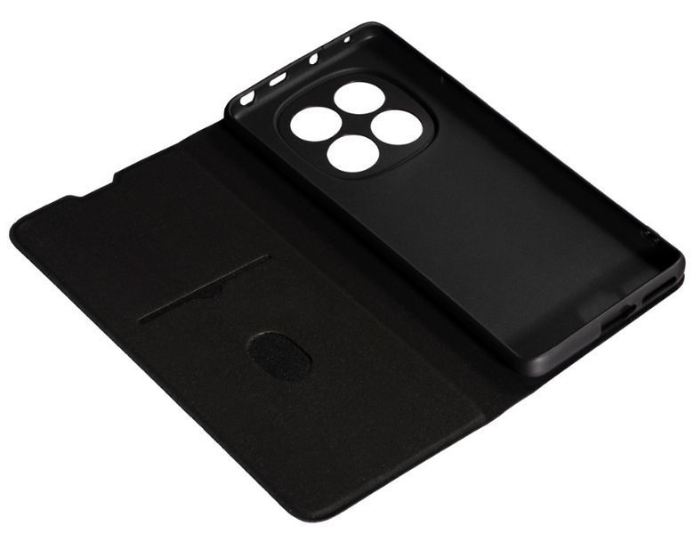 Шкіряний чохол-книжка Fibra case на Xiaomi Redmi Note 14 Pro (4G) / чорний 203013 фото