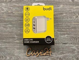 Сетевое зарядное устройство Budi с кабелем Type-C и 2 USB порта 81652 фото