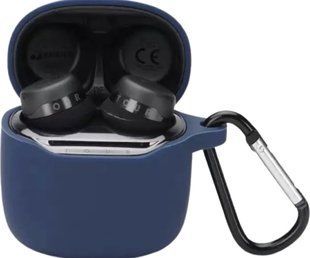 Силіконовий чохол із карабіном для JBL Tour Pro TWS&nbsp;(на джбл тур про) синій 87431 фото