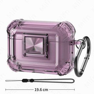 Чехол Transparent with lock для AirPods Pro 2 розовый с розовым замком 090233 фото