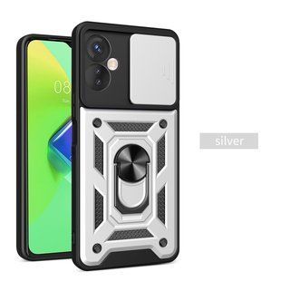 PC + TPU чехол Camshield armor для Tecno Camon 19 Neo / серебристый 089251 фото