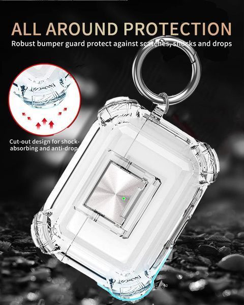 Чохол Transparent with lock для AirPods Pro 2 рожевий із рожевим замком 090233 фото