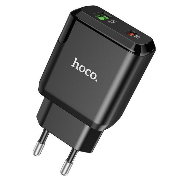 Hoco N5 Home Charger Favor dual port PD20W+QC3.0 charger чорний 90351 фото