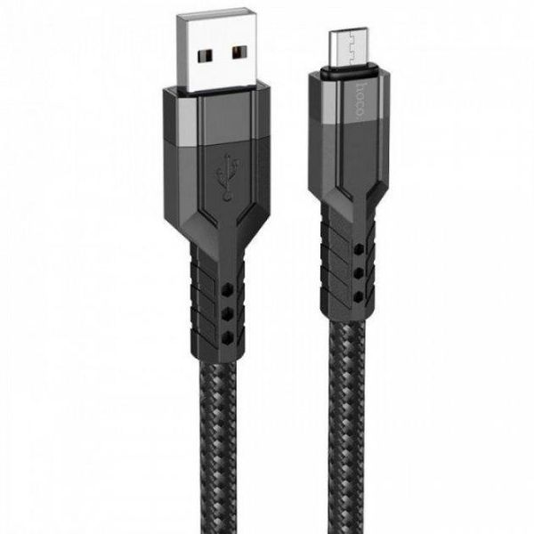 USB-кабель Hoco U110 Extra Durability 2.4 A з Micro USB чорний 87732 фото