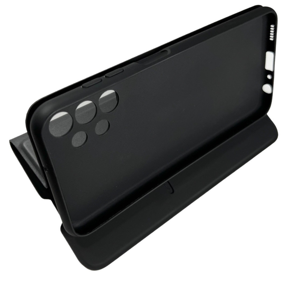 Шкіряний чохол-книжка Fibra case на Samsung Galaxy A13 (сасунг а13) темно-сірий 085843 фото