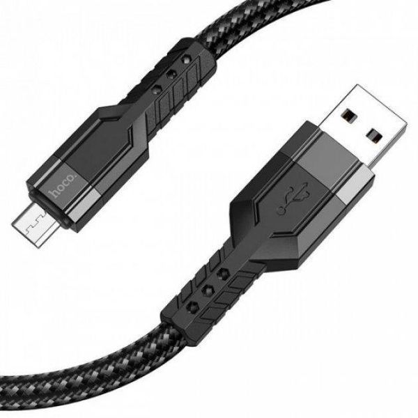 USB-кабель Hoco U110 Extra Durability 2.4 A з Micro USB чорний 87732 фото