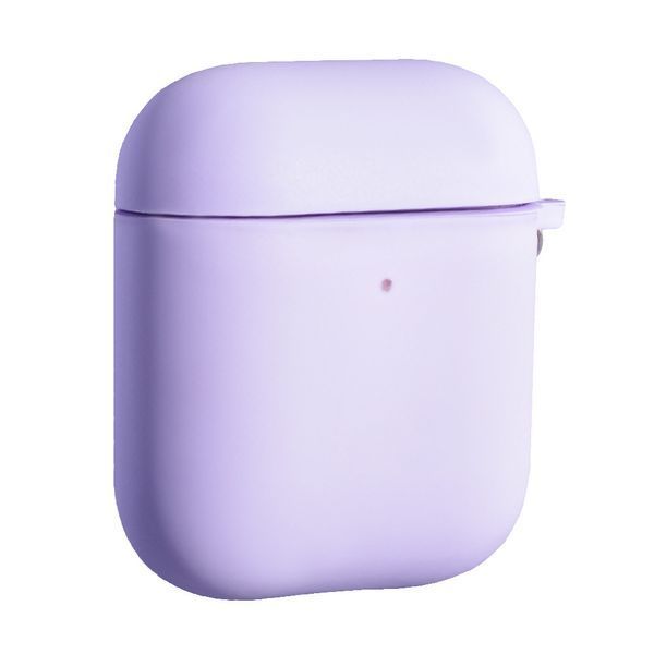 Силіконовий чохол із карабіном для AirPods 1/2 (with fibra) Purple 096975 фото