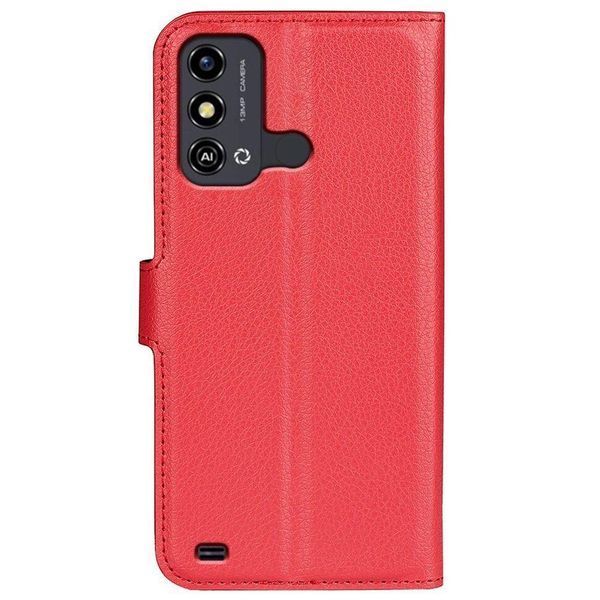 Кожаный чехол книжка Lichee для ZTE blade A53 красный 093053 фото