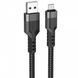 USB-кабель Hoco U110 Extra Durability 2.4 A з Micro USB чорний 87732 фото 3