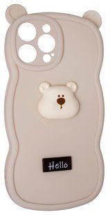 Силіконовий 3D чохол Hello Bear для iPhone 15 Pro Max / white 202484 фото