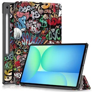 Чохол книжка Crazy Horse на планшет Samsung Galaxy Tab S10 FE Plus (13.1") / graffiti 202554 фото