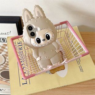 Резиновый 3D чехол Labubu Toy для iPhone 11 / серый 099543 фото