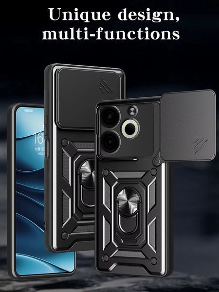 PC + TPU чохол Camshield Armor для Tecno Pova 6/чорний 098031 фото