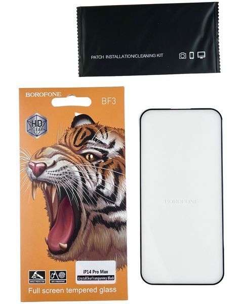 Защитное стекло Borofone на iPhone 14 Pro Max (на айфон 14 про макс) черный 087783 фото