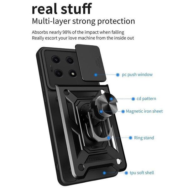 PC + TPU чохол Camshield armor для Honor X8A / червоний 92113 фото