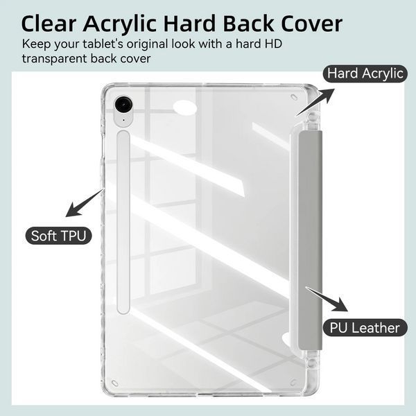 Чехол книжка Transparent Origami на Samsung Galaxy Tab S11 (11") / серый 100687 фото