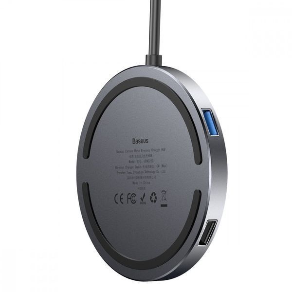 HUB переходник Baseus Circular Mirror Wireless Charger (TYPE-C to USB 3.0*1+USB2.0*3/TYPE-C PD) 80576 фото