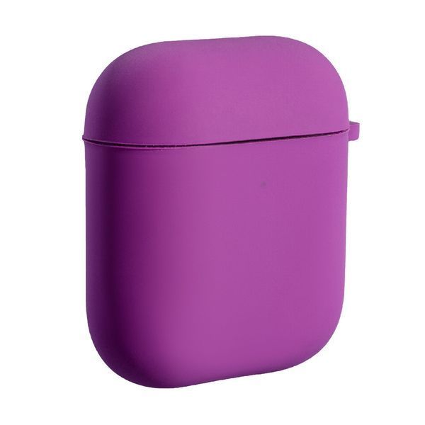 Силиконовый чехол с карабином для AirPods 1/2 (with fibra) Violet 096976 фото