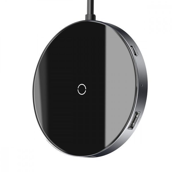 HUB переходник Baseus Circular Mirror Wireless Charger (TYPE-C to USB 3.0*1+USB2.0*3/TYPE-C PD) 80576 фото