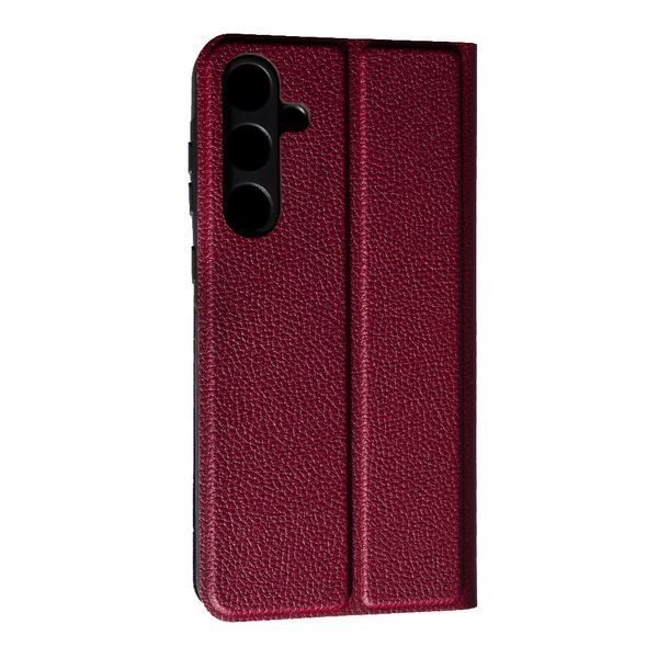Кожаный чехол книжка Fibra case на Samsung Galaxy A35 / бордовый 096982 фото