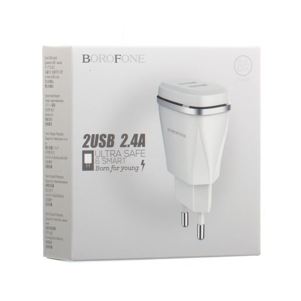 Мережеве ЗУ Borofone BA2A 2USB 2.4 A 16734 фото