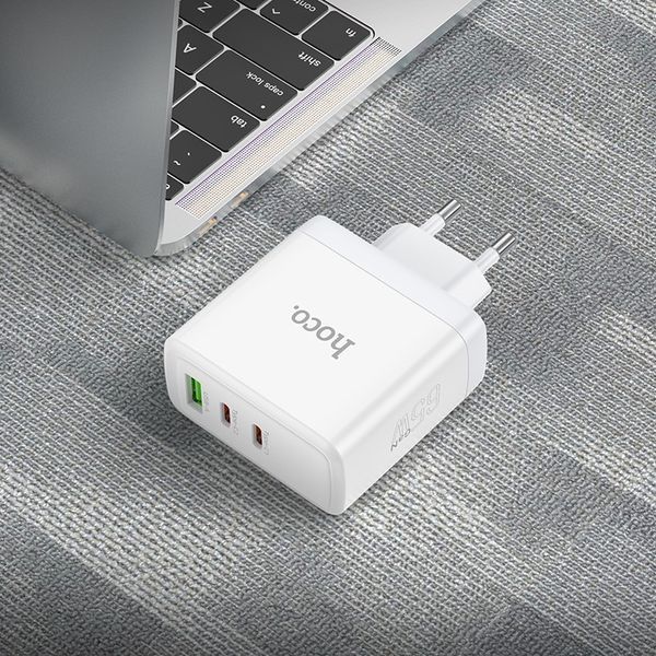 СЗУ Hoco N30 Home Charger Glory PD 65W three-port(2C1A) fast charger 90352 фото