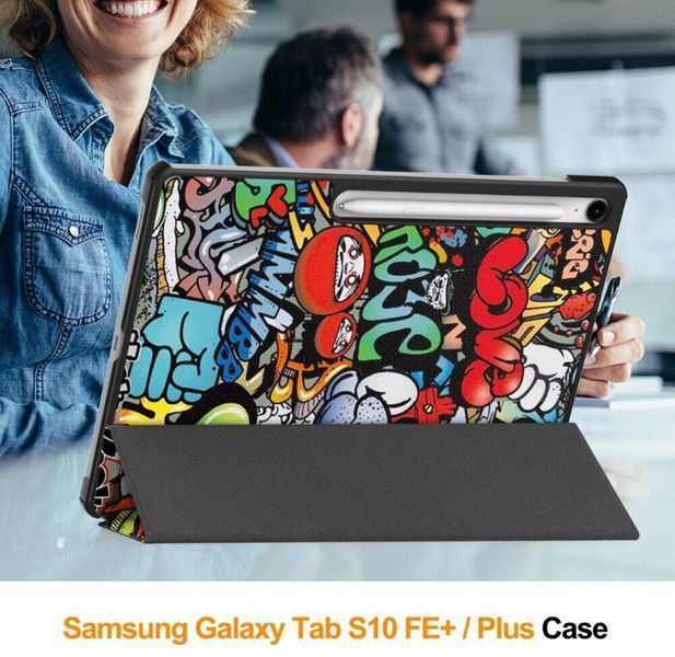 Чохол книжка Crazy Horse на планшет Samsung Galaxy Tab S10 FE Plus (13.1") / graffiti 202554 фото