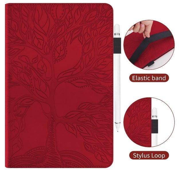 Чохол книжка Wood Book на планшет Xiaomi Redmi Pad SE (8.7") / червоний 200876 фото