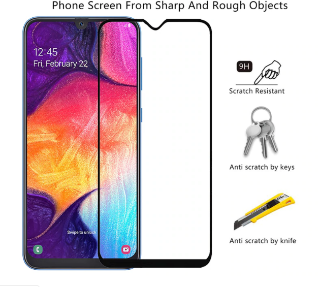 Захисне скло для Samsung Galaxy A03s / чорний 084061 фото