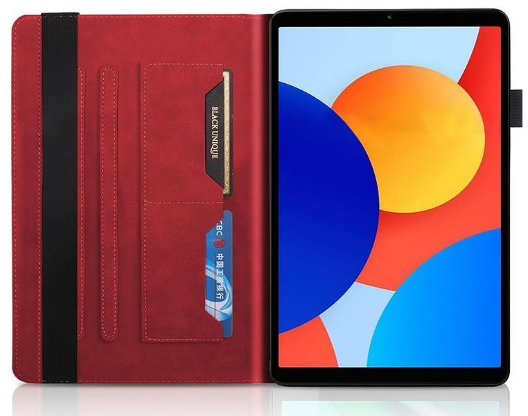 Чохол книжка Wood Book на планшет Xiaomi Redmi Pad SE (8.7") / червоний 200876 фото