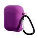 Силиконовый чехол с карабином для AirPods 1/2 (with fibra) Violet 096976 фото 1