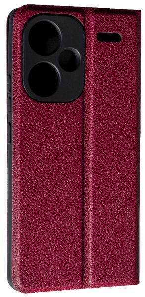 Шкіряний чохол-книжка Fibra case на Xiaomi Redmi Note 13 Pro Plus (5G) / бордовий 200778 фото