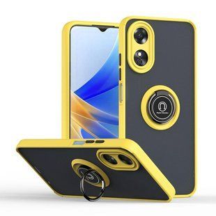 TPU чехол накладка Matte Ring Magnit для OPPO A58 4G желтый 094854 фото
