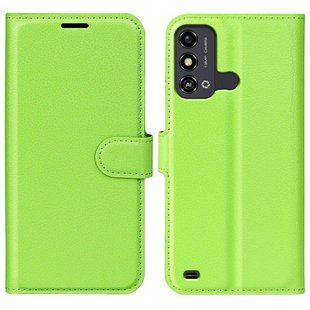 Кожаный чехол книжка Lichee для ZTE blade A53 зеленый 093055 фото