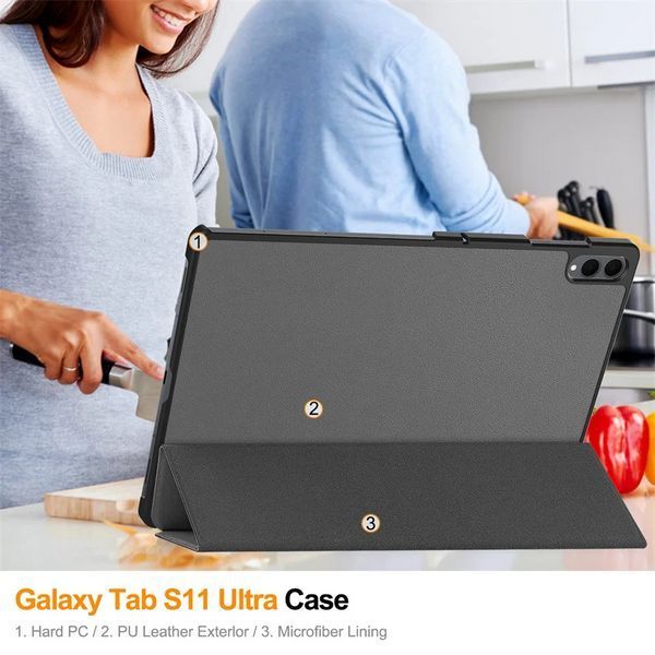 Чехол книжка Crazy Horse для Samsung Galaxy Tab S11 Ultra (14.6") / черный 203671 фото