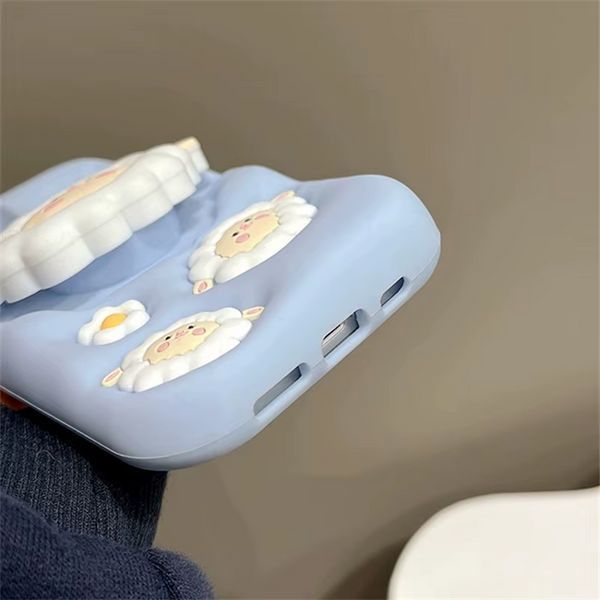 Силіконовий 3D чохол Funny Sheep для iPhone 11 / блакитний 098925 фото