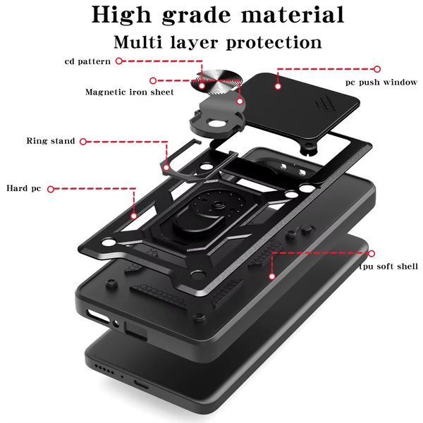 PC + TPU чохол Camshield Armor для Tecno Pova 6/синій 098032 фото