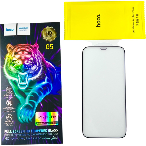 Защитное стекло Hoco G5 на iPhone 12 Pro (на айфон 12 про) черный 085263 фото