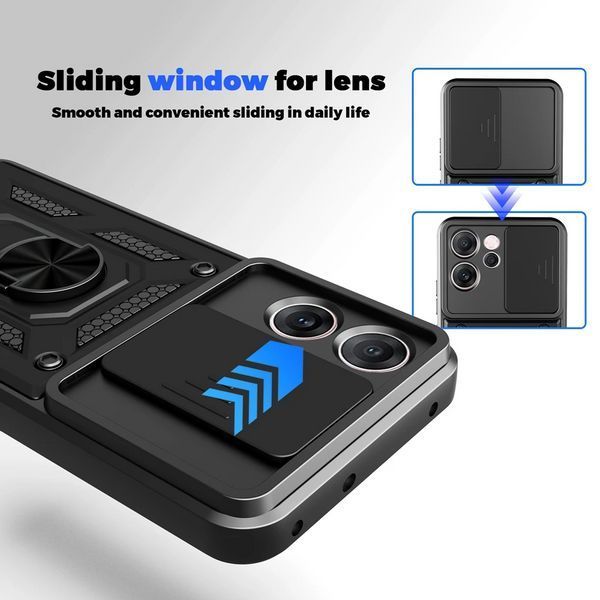 PC + TPU чехол Camshield armor на OPPO Reno 14 FS / черный 100348 фото