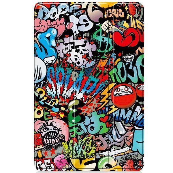 Кожаный чехол книжка Crazy Horse на планшет Lenovo Yoga Tab Plus (12.7) / graffiti 098909 фото