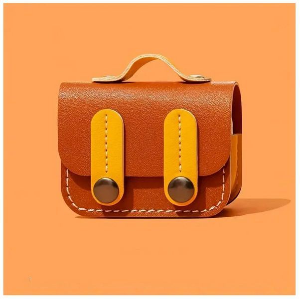 Шкіряний чохол-футляр з карабіном Briefcase для AirPods 4 / коричневий 201829 фото