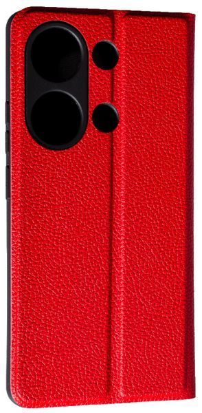 Кожаный чехол книжка Fibra case на Xiaomi Redmi Note 13 Pro (4G) / красный 200784 фото